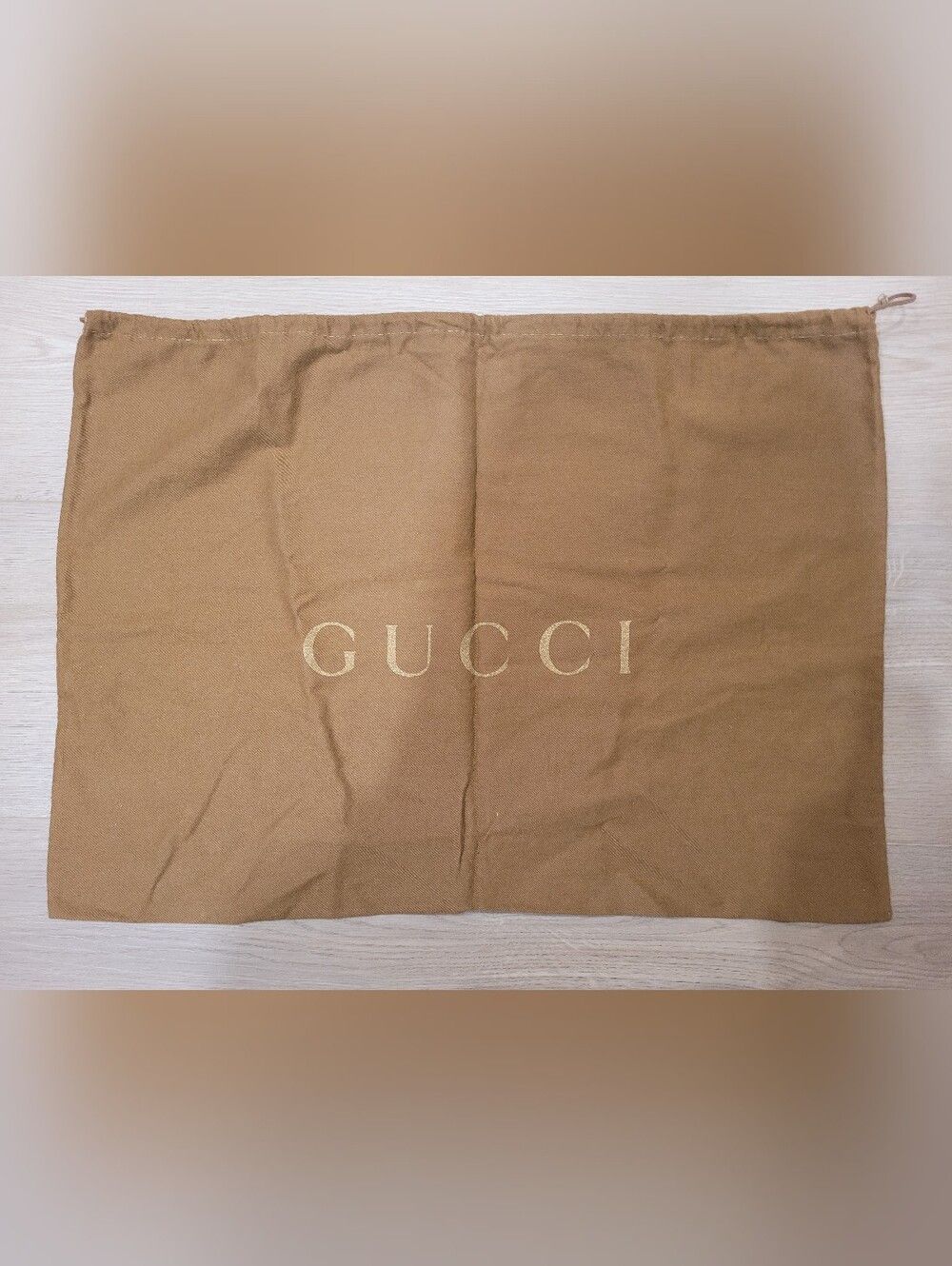 Gucci Dust Bag in Tan with Gold Logo